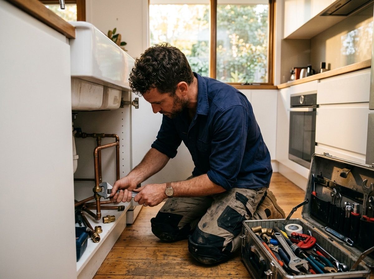 Plumber fitting copper pipework
